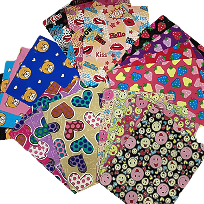 Leathar saorga clóite ildaite le haghaidh mála