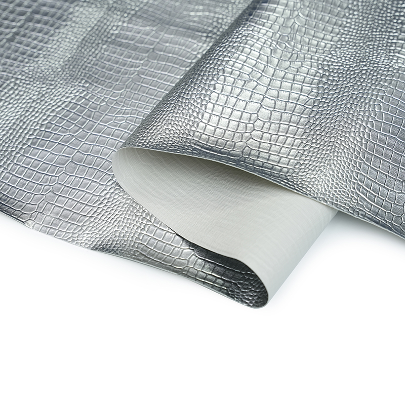 Leathar saorga miotalach airgid le haghaidh mála